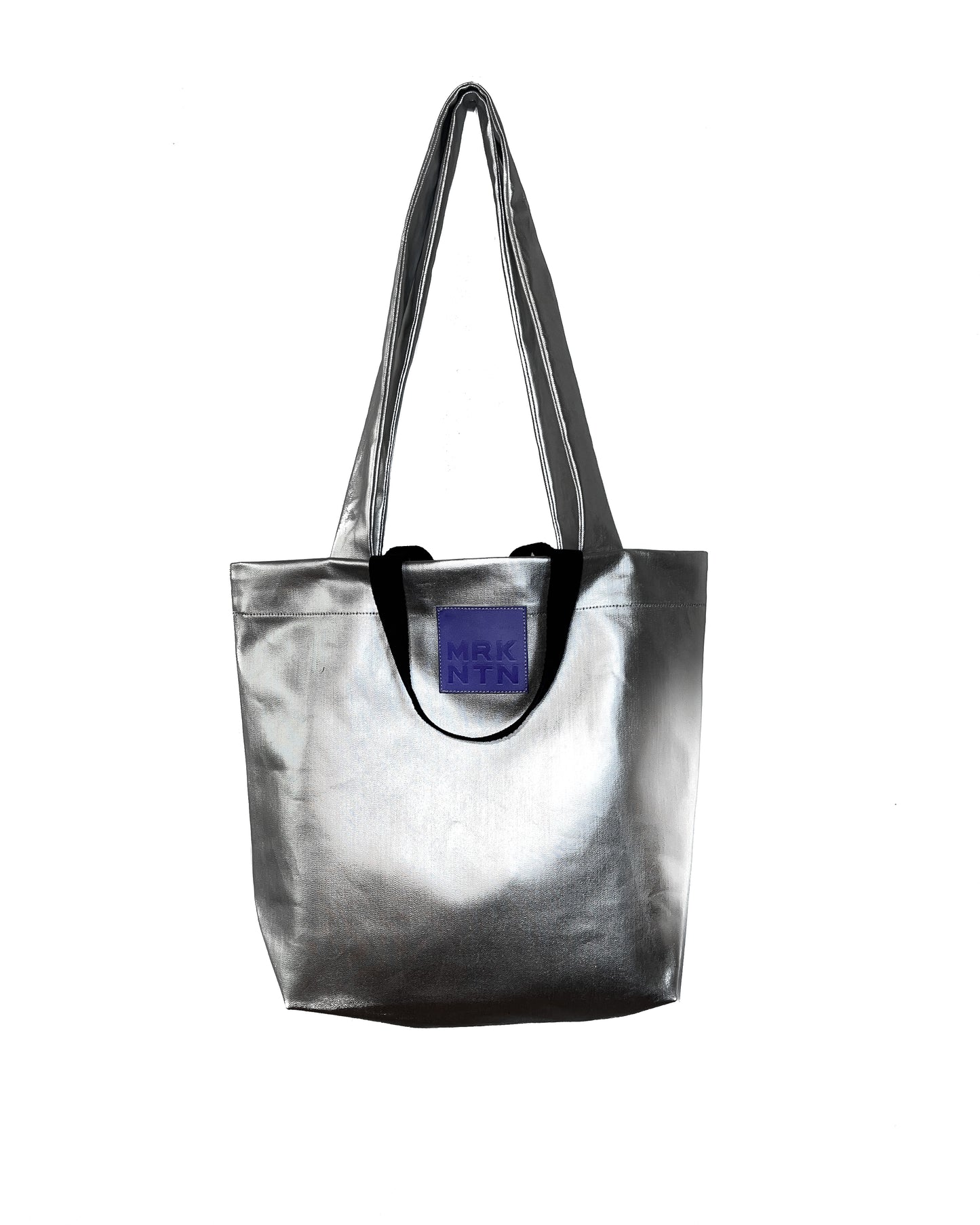 Silver Denim Tote Bag