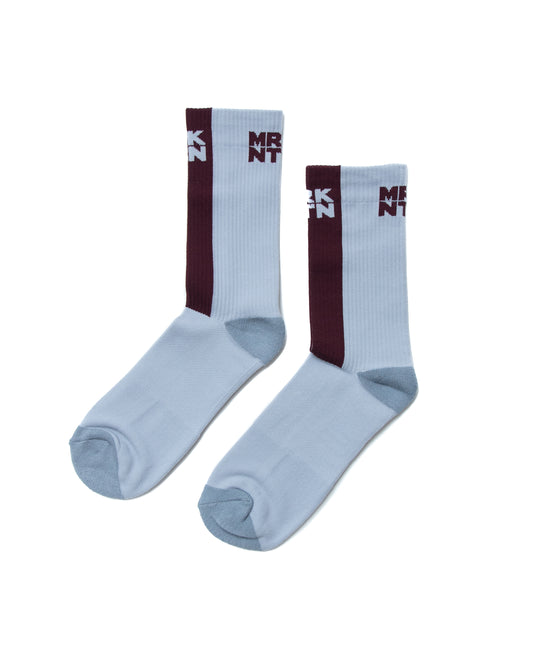 MRKNTN Gray and Burgundy Socks